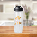 Logo business corporate water bottle<br><div class="desc">A transparent background.  Personalise and add your business logo.  You can also add your brand colour.</div>