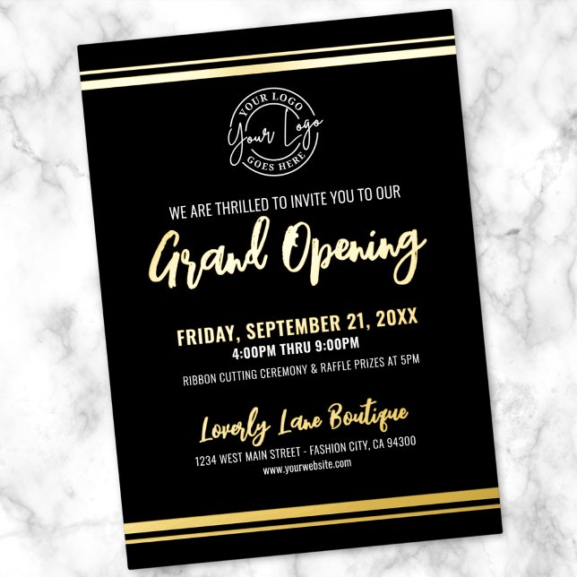 Logo Business Grand Opening (Logo Business Grand Opening Foil Invitation)