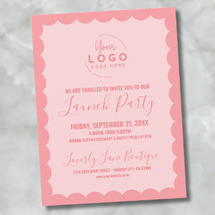 Logo Business Grand Opening Launch Party Postcard