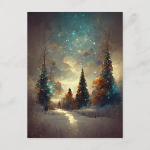 Logo Business Magical Christmas Trees Postcard