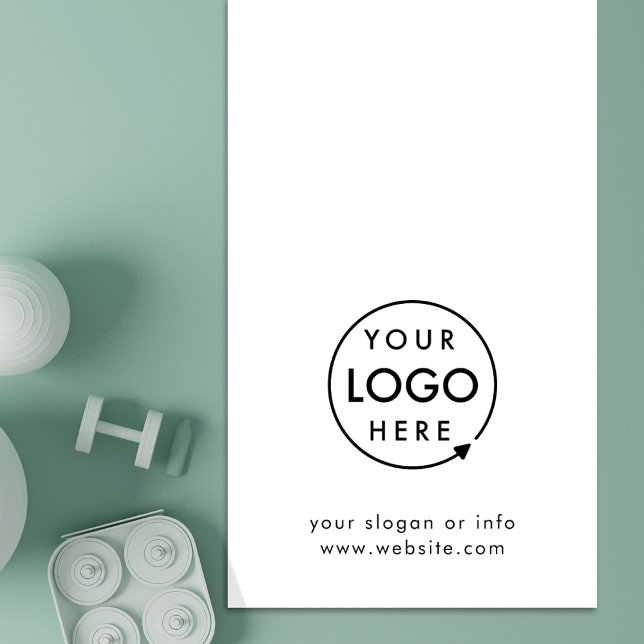 Logo Business Minimal Simple White Custom Yoga Mat (Creator Uploaded)