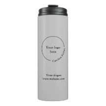 Logo Business Minimalist Grey Thermal Tumbler