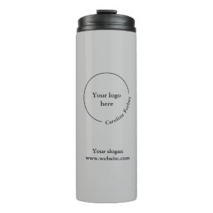 Logo Business Minimalist Grey Thermal Tumbler