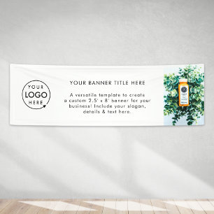 Logo Business   Minimalist Modern Photo White 8' Banner