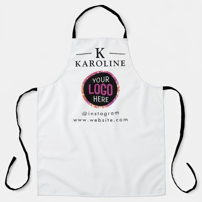 Logo Business Modern Minimal Company Branded Apron (Front)