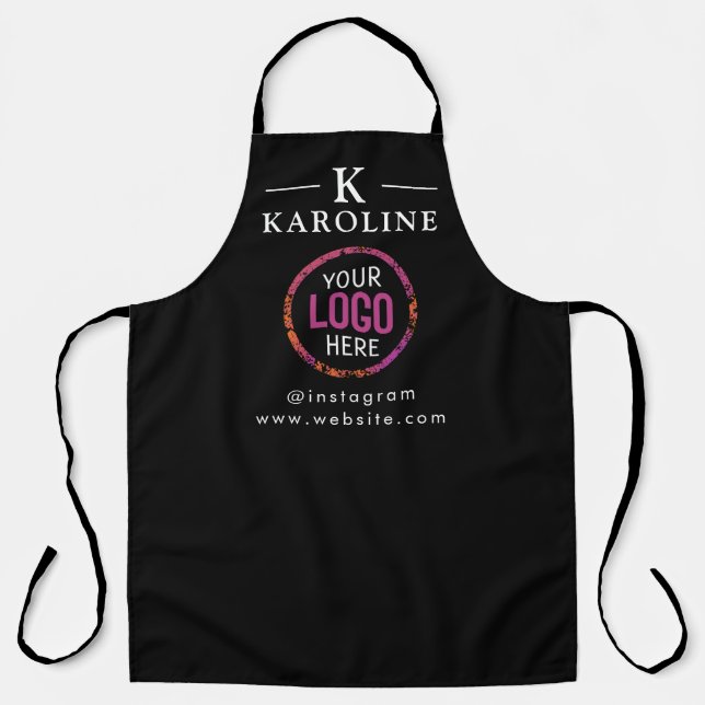 Logo Business Modern Minimal Company Branded Apron (Front)