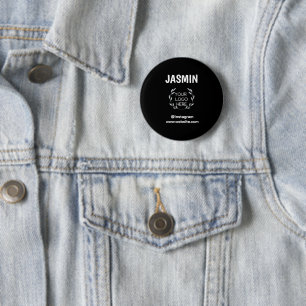 Logo Business Modern Minimal Company Branded Black 6 Cm Round Badge