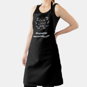 Logo Business Modern Minimal Company Branded Black Apron