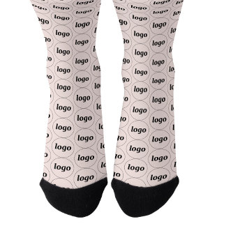 Logo Business Pattern Blush Pink Promotional Socks