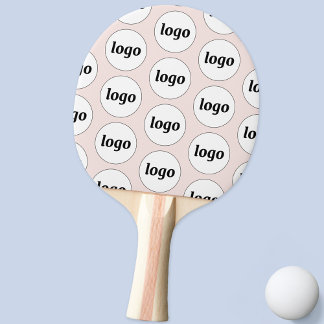 Logo Business Pattern Promotional Blush Pink Ping Pong Paddle