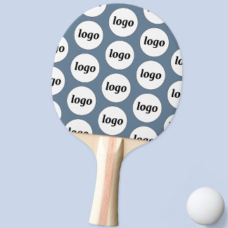 Logo Business Pattern Promotional Dusty Blue Ping Pong Paddle