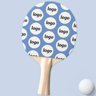 Logo Business Pattern Promotional Sky Blue Ping Pong Paddle