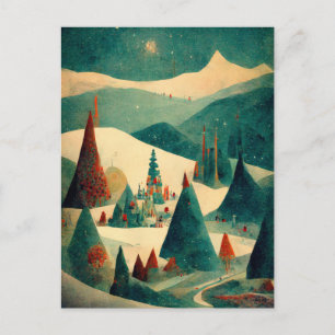 Logo Business Retro Christmas Valley Postcard