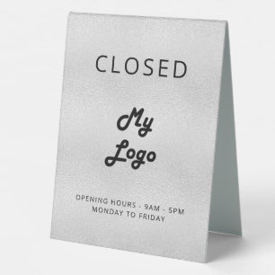 Logo business silver open closed
