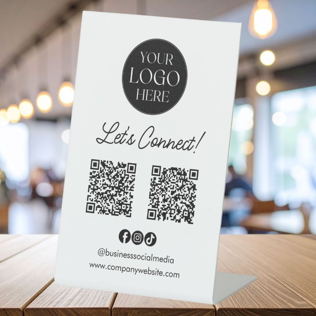 Logo Business Social Media QR Code Table Top Sign (Creator Uploaded)