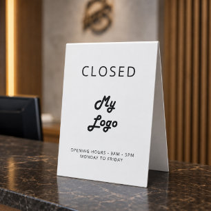 Logo business white black open closed