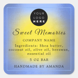 Logo Butter Cosmetic Soap Product Label Blues