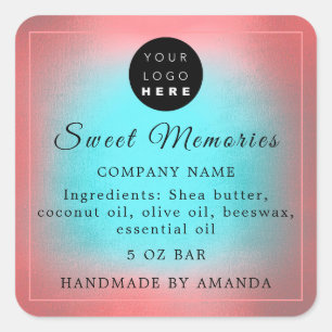 Logo Butter Cosmetic Soap Product Label Rose