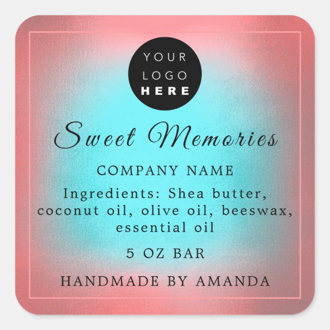 Logo Butter Cosmetic Soap Product Label Rose (Front)