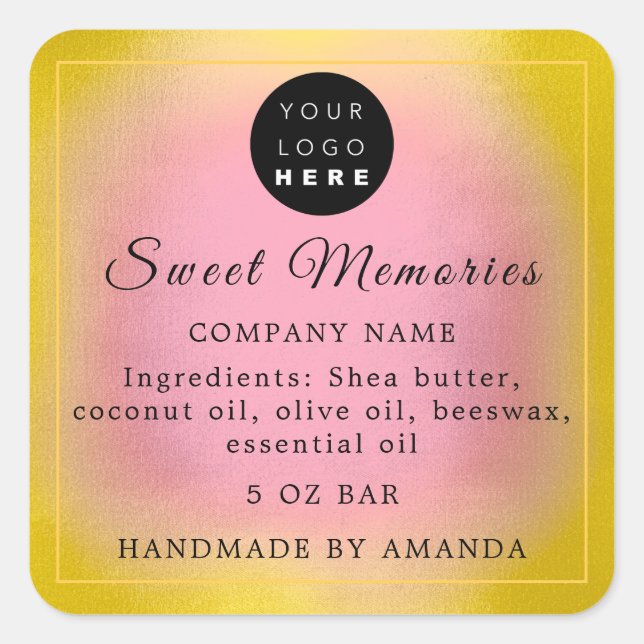 Logo Butter Cosmetic Soap Product Label Yellow (Front)