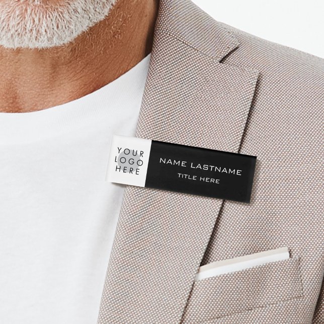 Logo Centred Name Lastname Title Black White Tag (Creator Uploaded)