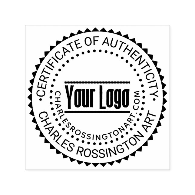 Logo “Certificate of Authenticity” #7 Name URL Self-inking Stamp (Design)