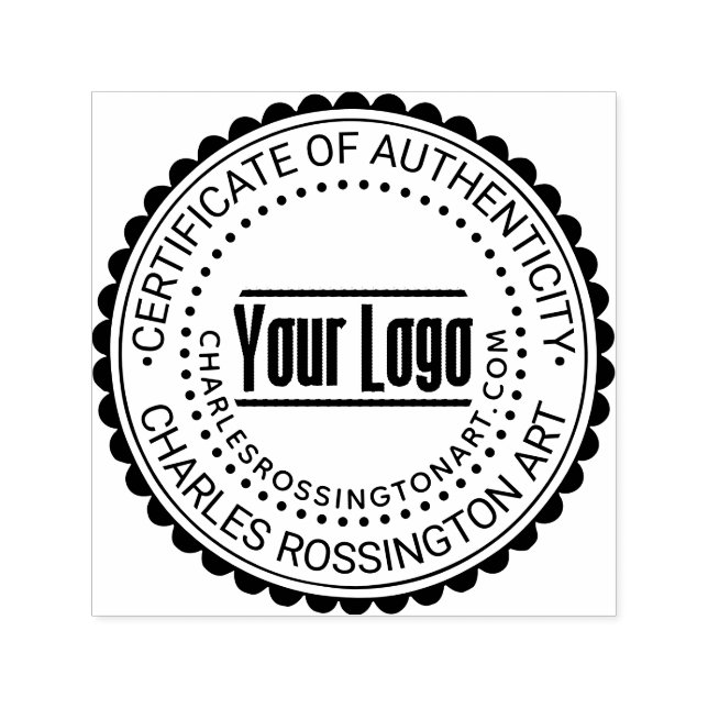 Logo “Certificate of Authenticity” #7B Name URL Self-inking Stamp (Design)