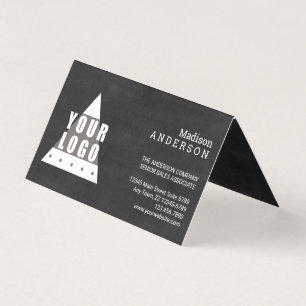 Logo Chalkboard Chic Modern Your Photo Inside Business Card