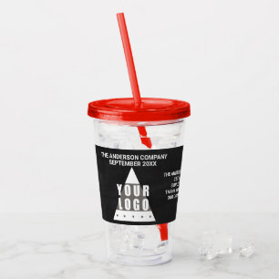 Logo Chalkboard Simple Modern Chic Promotional Acrylic Tumbler