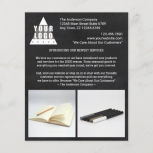 Logo Chalkboard Stylish Create Your Own 2 Photo Flyer