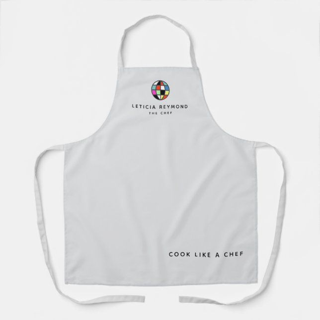 logo chef name professional grey apron (Front)