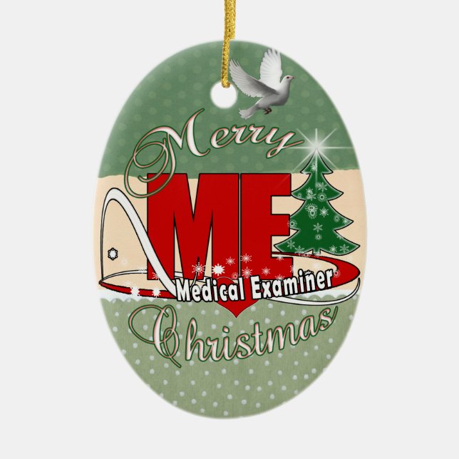 LOGO CHRISTMAS ME MEDICAL EXAMINER CERAMIC TREE DECORATION (Front)
