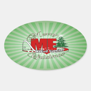 LOGO CHRISTMAS ME MEDICAL EXAMINER OVAL STICKER
