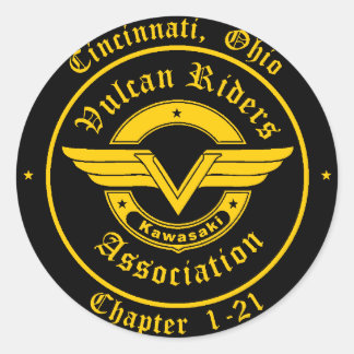 Logo - Cincinnati Vulcan Riders Classic Round Sticker