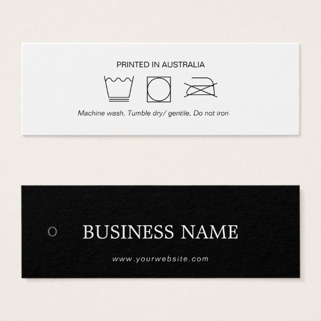 Logo Clothing Care Hang Tag (Front & Back)