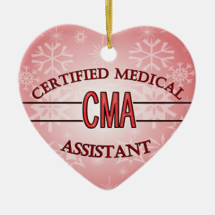 LOGO CMA CERTIFIED MEDICAL ASSISTANT CERAMIC TREE DECORATION