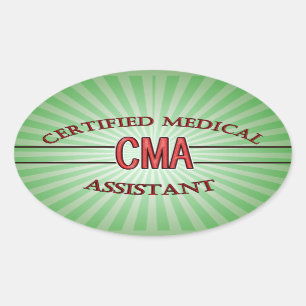 LOGO CMA CERTIFIED MEDICAL ASSISTANT OVAL STICKER