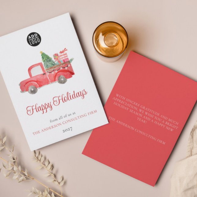 Logo Company Christmas Holiday Thank You Card (Creator Uploaded)
