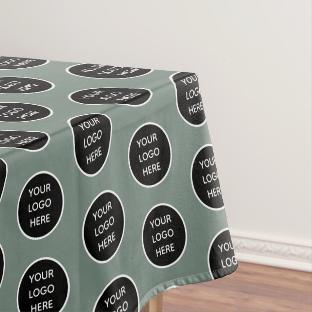 Logo Company Sage Green Business Promotional  Tablecloth (In Situ)