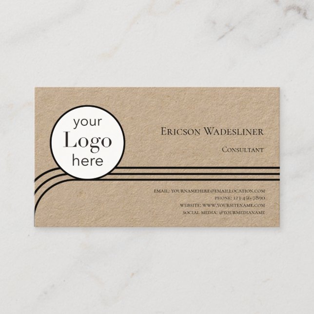 Logo Consultant Kraft Paper Business Card (Front)