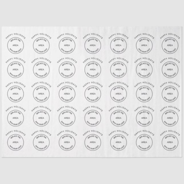 Logo Corporate Business Happy Holidays Christmas Tissue Paper (Front)