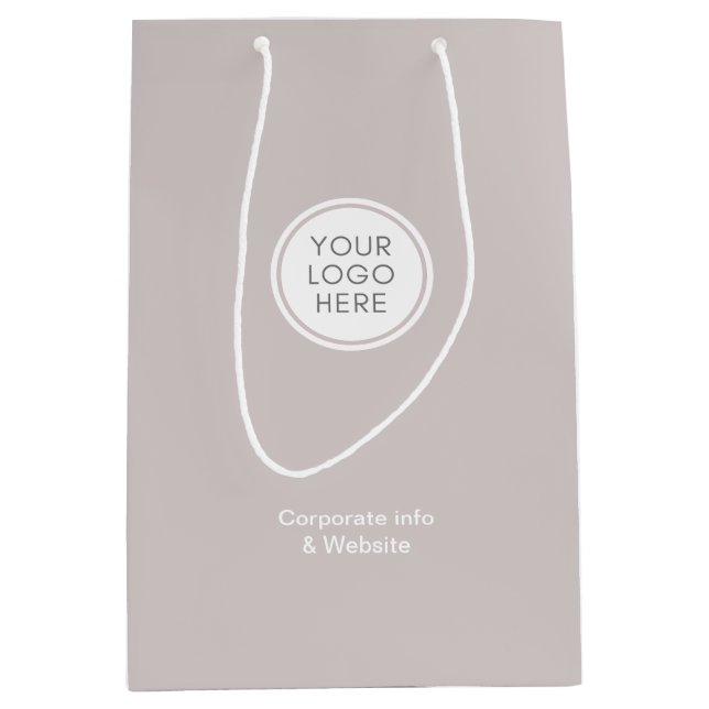 Logo Corporate | Grey Company Minimalist Medium Gift Bag (Front)