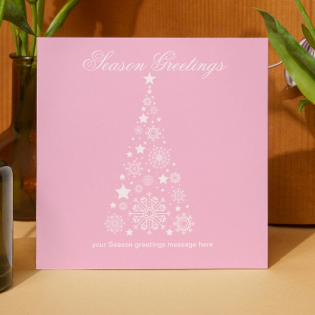 Logo Corporate Season Greetings Happy holiday Card (Pink Logo  Season Greetings Happy holiday Card)