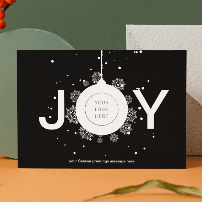 Logo Corporate Season Greetings Happy holiday Card (Logo Corporate Season Greetings Black Happy holiday Card)