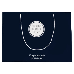 Logo Corporate Stylish Blue Company Minimalist Large Gift Bag