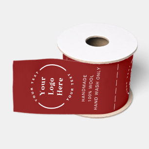 Logo Custom Business Garment Care Clothing Labels Grosgrain Ribbon