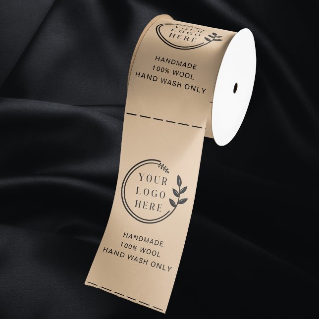 Logo Custom Business Garment Care Clothing Labels Satin Ribbon (Creator Uploaded)