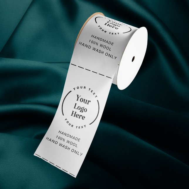 Logo Custom Business Garment Care Clothing Labels Satin Ribbon (Creator Uploaded)