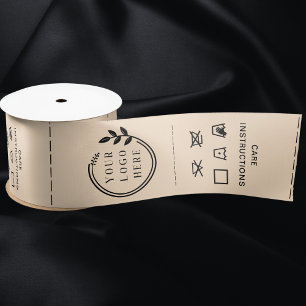 Logo Custom Business Garment Care Clothing Labels Satin Ribbon