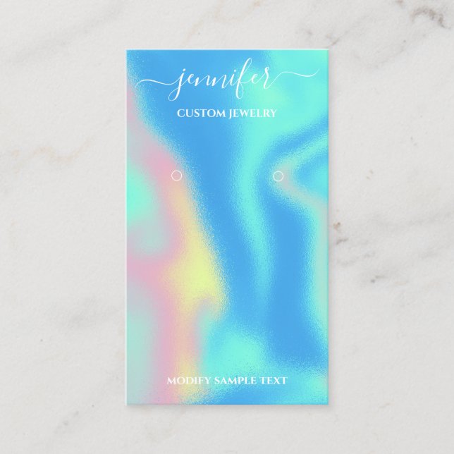 Logo Custom Jewellery Card Social Holograph Glam (Front)